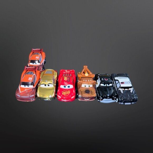 Disney Pixar Die Cast Mini Racers APB Police Car Mator Mcqueen Tim Miguel B9 - Picture 2 of 2